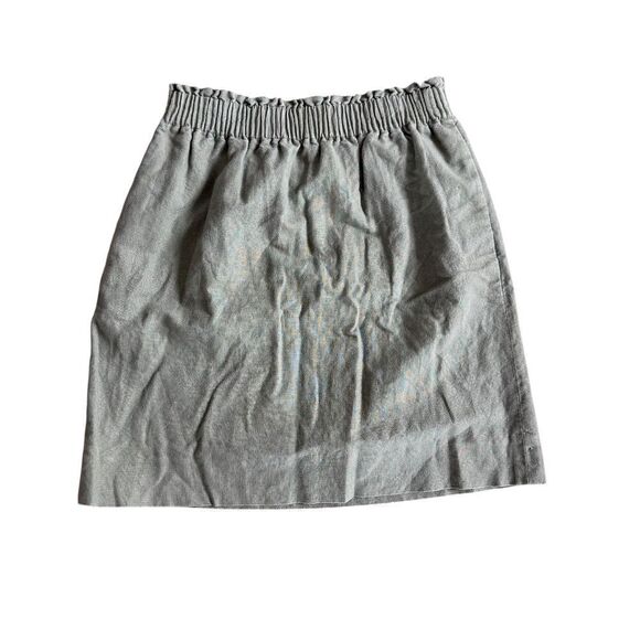 J. Crew Khaki Skirt Size 00 Linen Blend Elastic Waist Mini Short - Picture 1 of 7